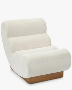 Fauteuil modulable, Tweed crème & bois blond Cozy