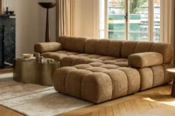Fauteuil modulable, Tweed marron caramel Waffle