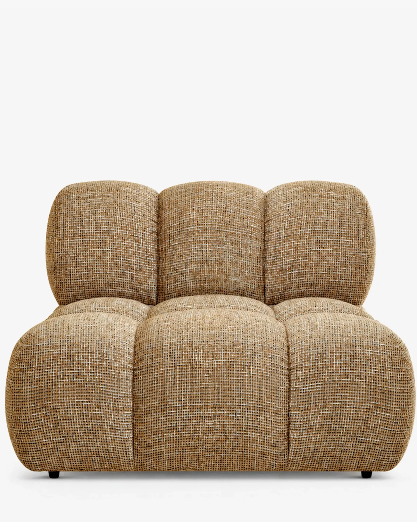 Fauteuil modulable, Tweed marron caramel Waffle