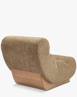 Fauteuil modulable, Tweed marron caramel & bois blond Cozy