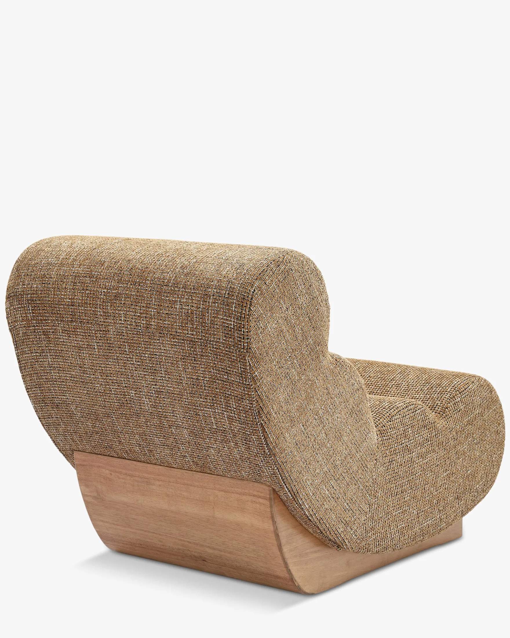 Fauteuil modulable, Tweed marron caramel & bois blond Cozy