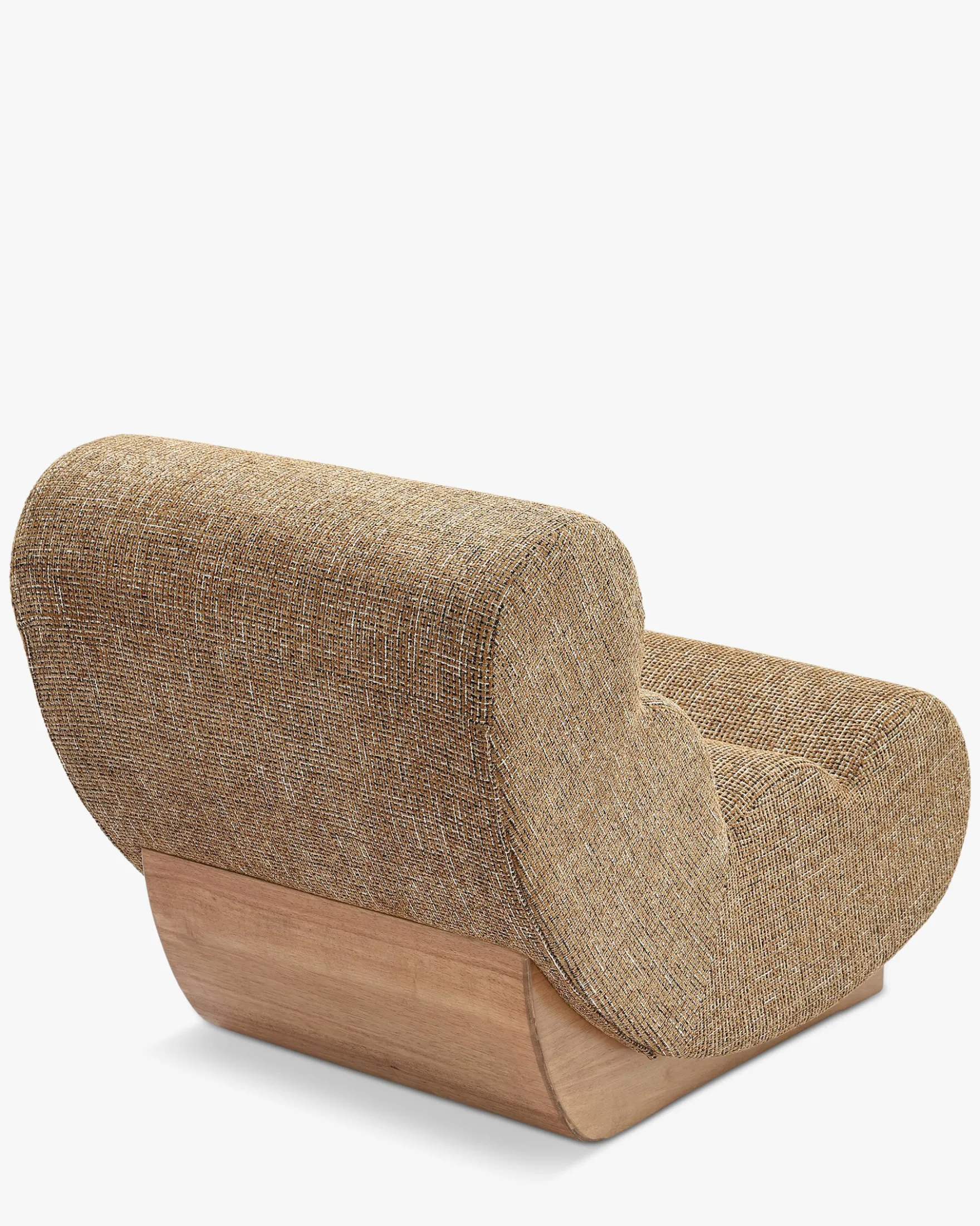 Fauteuil modulable, Tweed marron caramel & bois blond Cozy