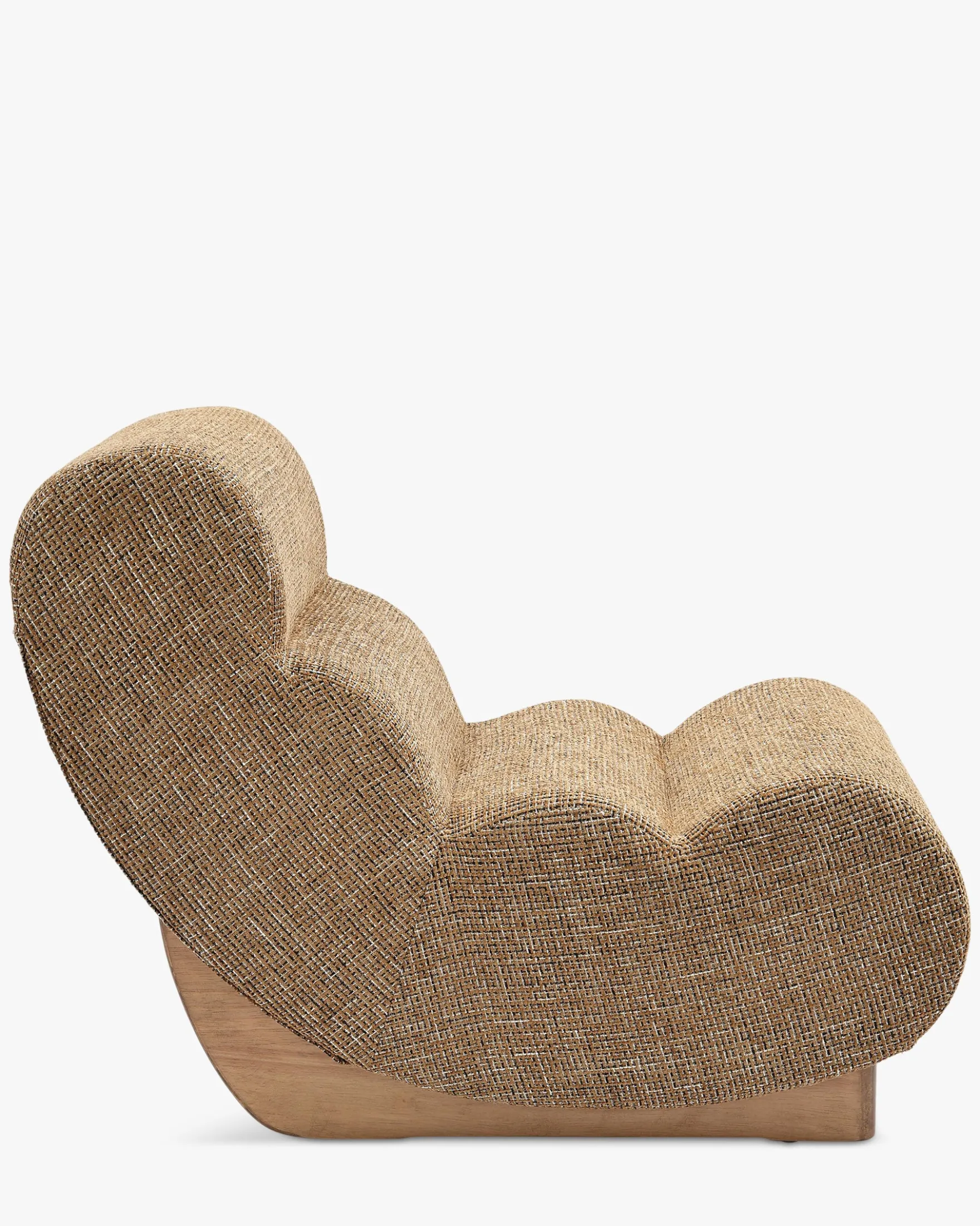 Fauteuil modulable, Tweed marron caramel & bois blond Cozy