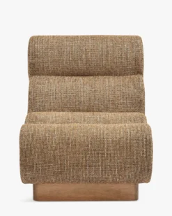 Fauteuil modulable, Tweed marron caramel & bois blond Cozy