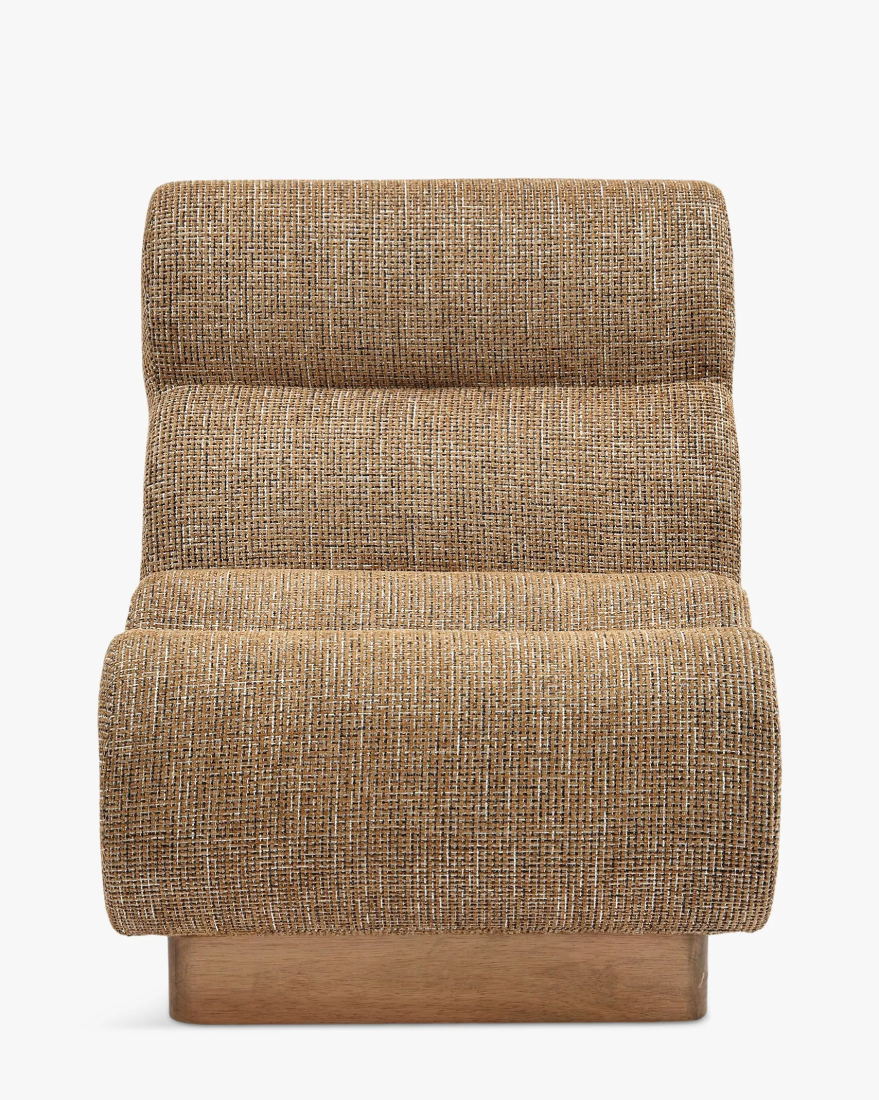 Fauteuil modulable, Tweed marron caramel & bois blond Cozy