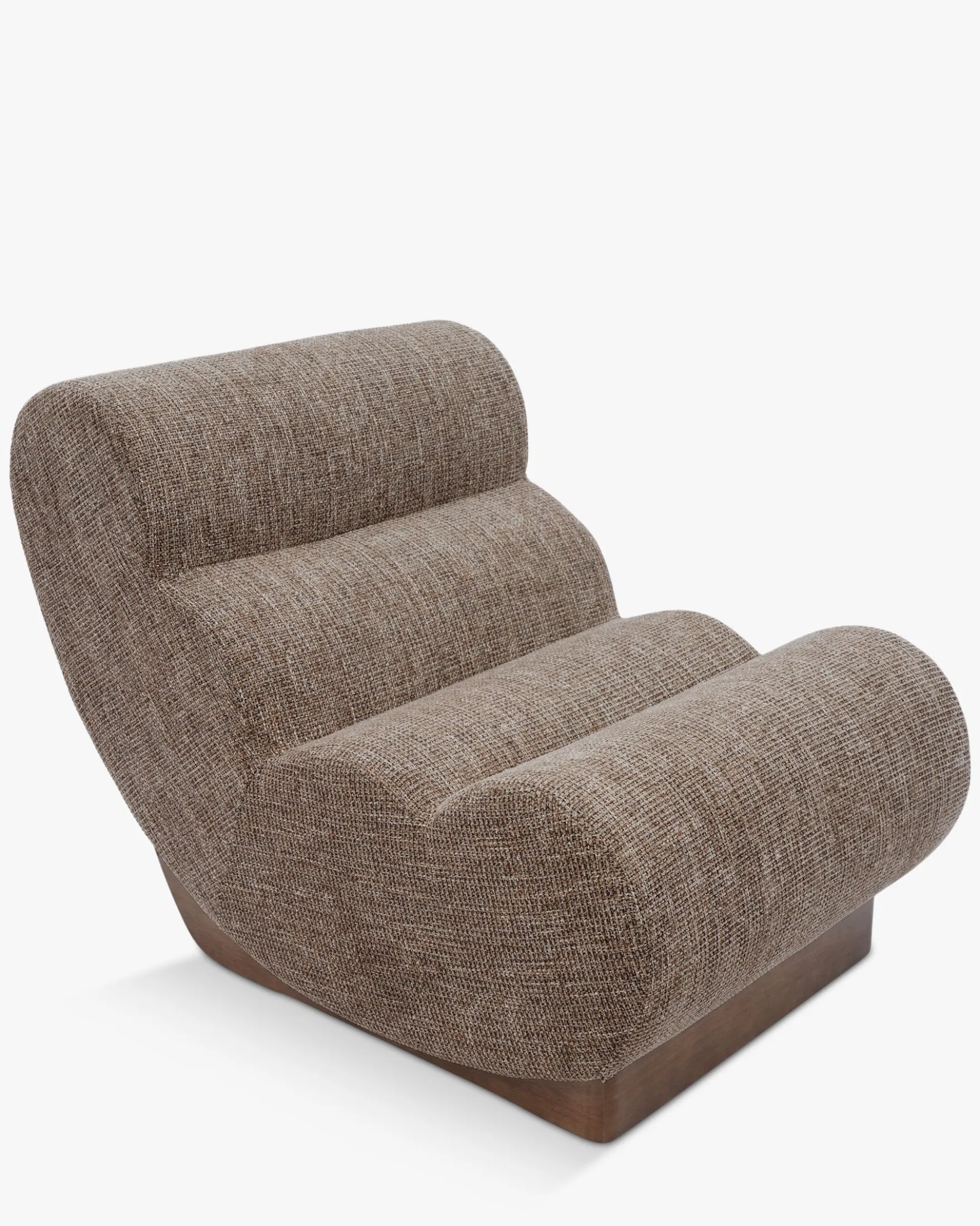 Fauteuil modulable, Tweed Taupe New York & Bois blond Cozy
