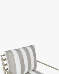 Fauteuil outdoor, Rayures taupe waterproof & métal taupe Bel Air