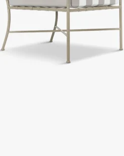 Fauteuil outdoor, Rayures taupe waterproof & métal taupe Bel Air