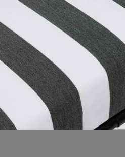 Fauteuil outdoor, Tissu waterproof noir-blanc & métal noir Bel Air