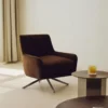 Fauteuil rotatif, Velours marron intense & Métal chromé Golden Gun