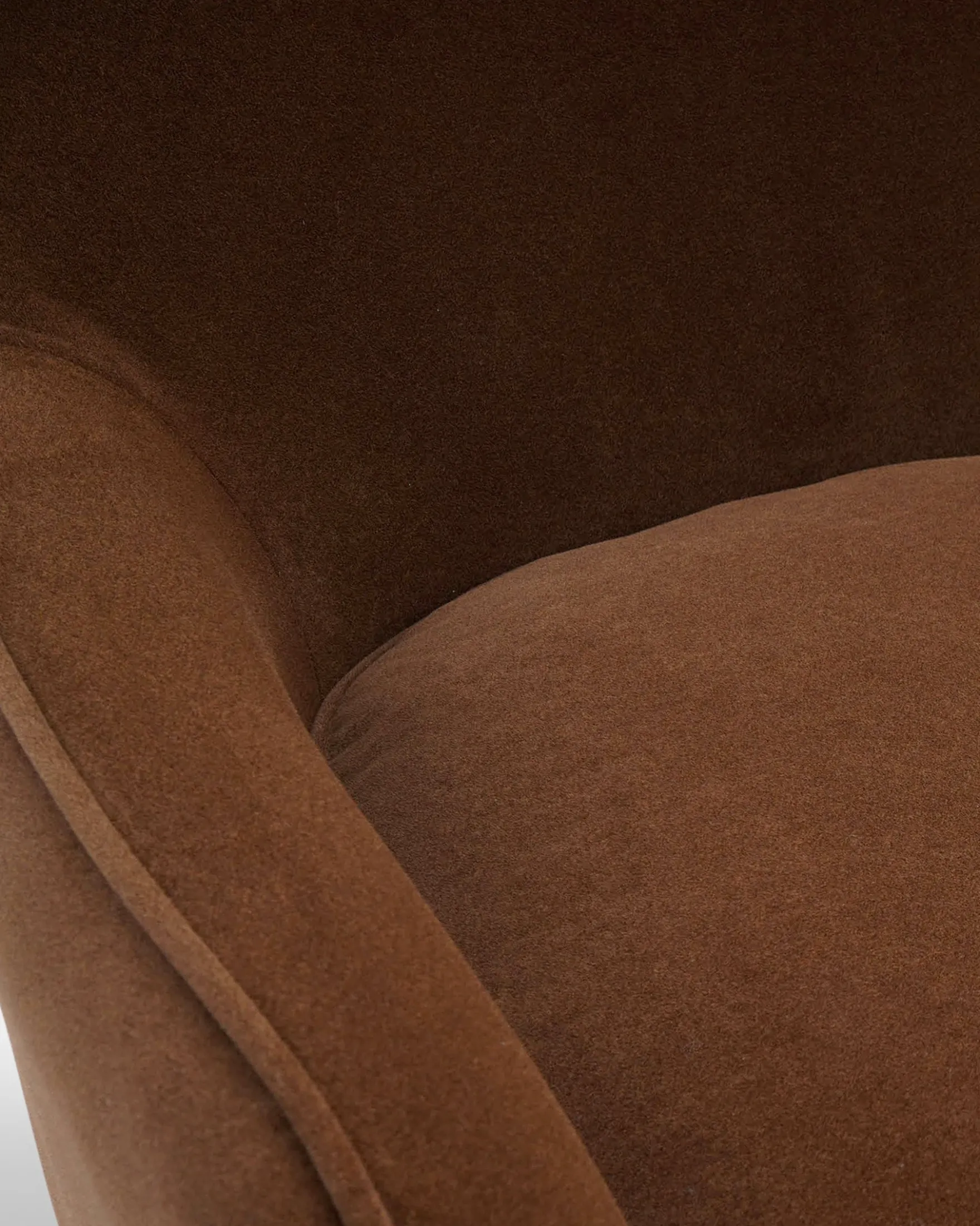 Fauteuil rotatif, Velours marron intense & Métal chromé Golden Gun