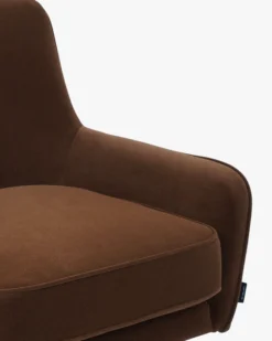 Fauteuil rotatif, Velours marron intense & Métal chromé Golden Gun