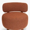 Fauteuil, Rouille bouclé & bois de frêne teinte noyer, Ø75 Platon