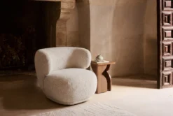 Fauteuil, Tweed Beige Moucheté, 90x70 Giulia