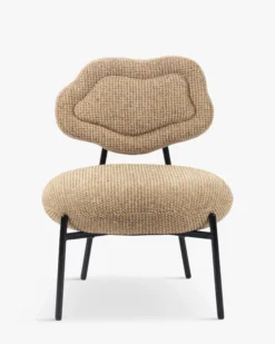 Fauteuil, Tweed jaune miami & métal noir Arty