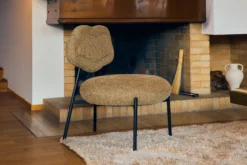 Fauteuil, Tweed jaune miami & métal noir Arty