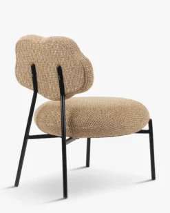 Fauteuil, Tweed jaune miami & métal noir Arty