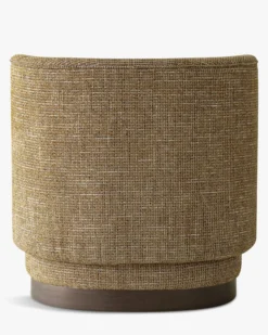 Fauteuil, Tweed marron caramel & bois chocolat Giulio
