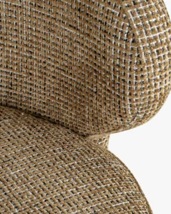 Fauteuil, Tweed marron caramel & bois chocolat Giulio