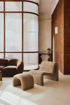 Fauteuil, Tweed marron chêne Flow