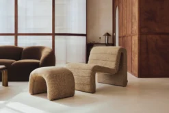 Fauteuil, Tweed marron chêne Flow