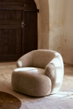 Fauteuil, Tweed Moucheté Marron Aspen