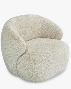 Fauteuil, Tweed Moucheté Marron Aspen