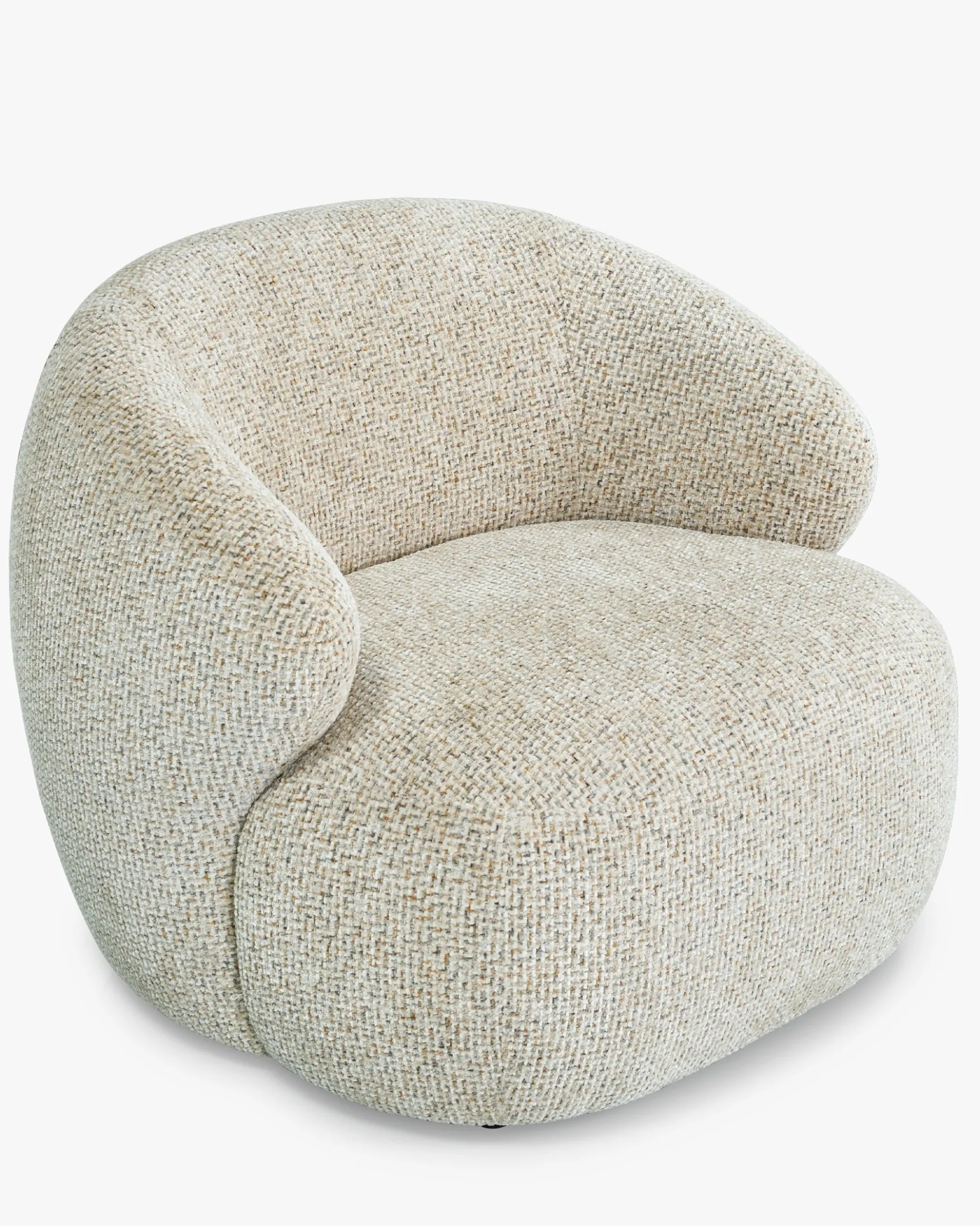 Fauteuil, Tweed Moucheté Marron Aspen