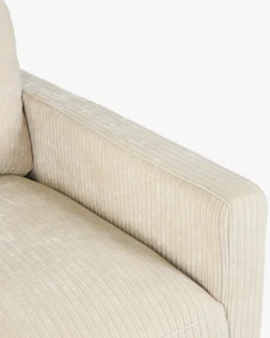 Fauteuil, Velours beige côtelé Serena