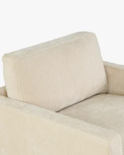 Fauteuil, Velours beige côtelé Serena