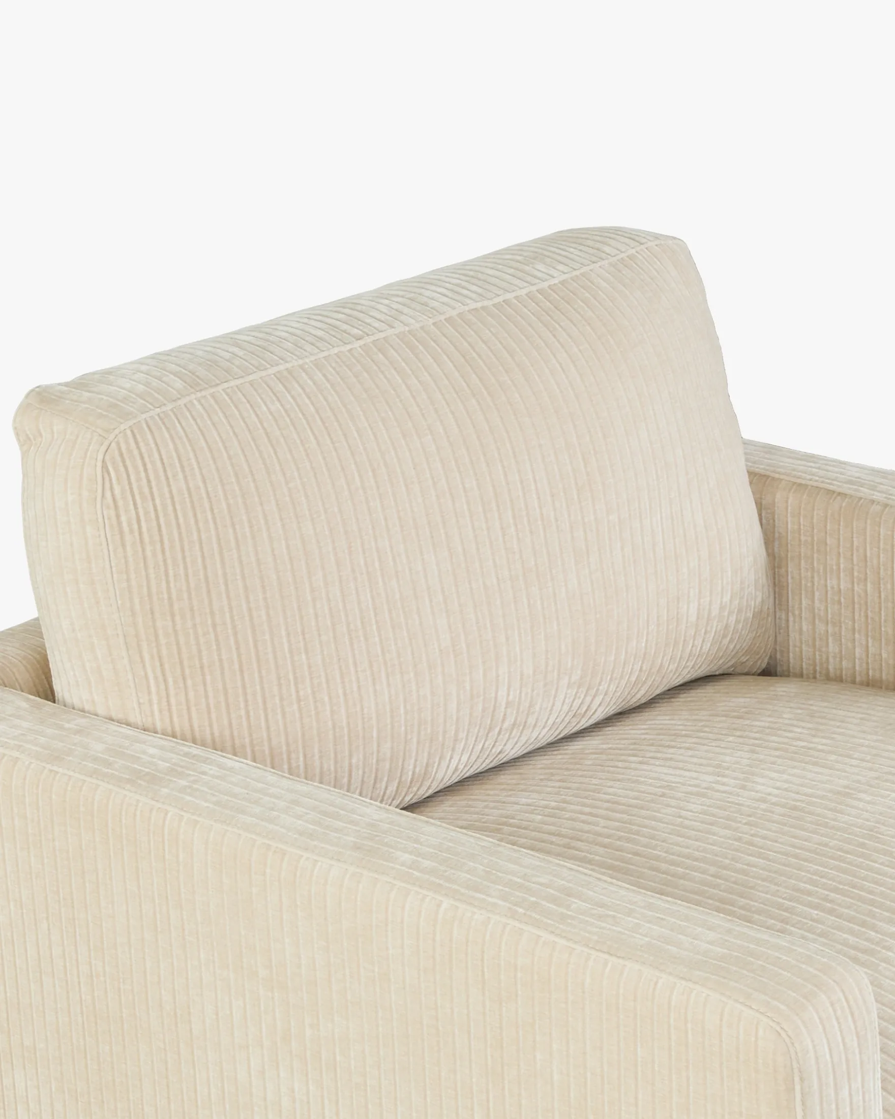 Fauteuil, Velours beige côtelé Serena