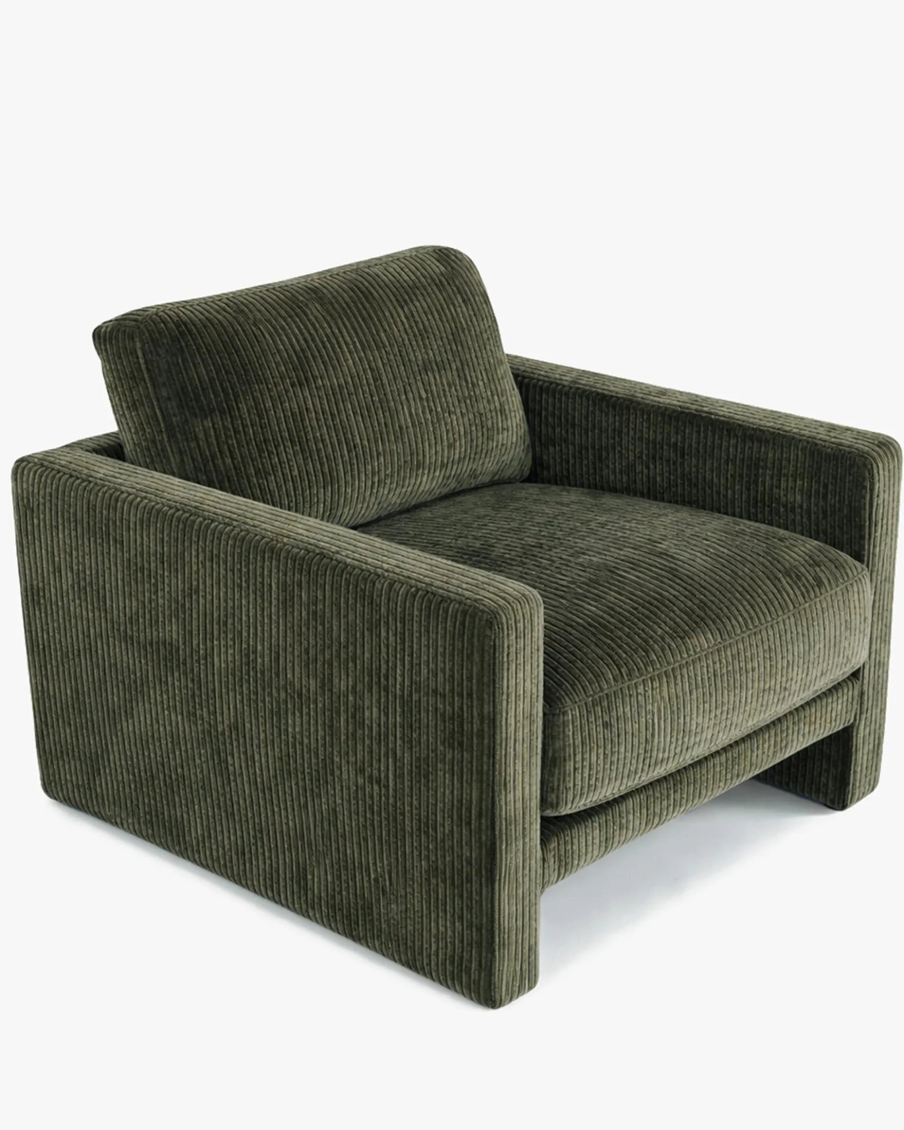 Fauteuil, Velours vert sapin Serena