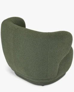 Fauteuil, Vert kaki bouclé, 90x70 Giulia