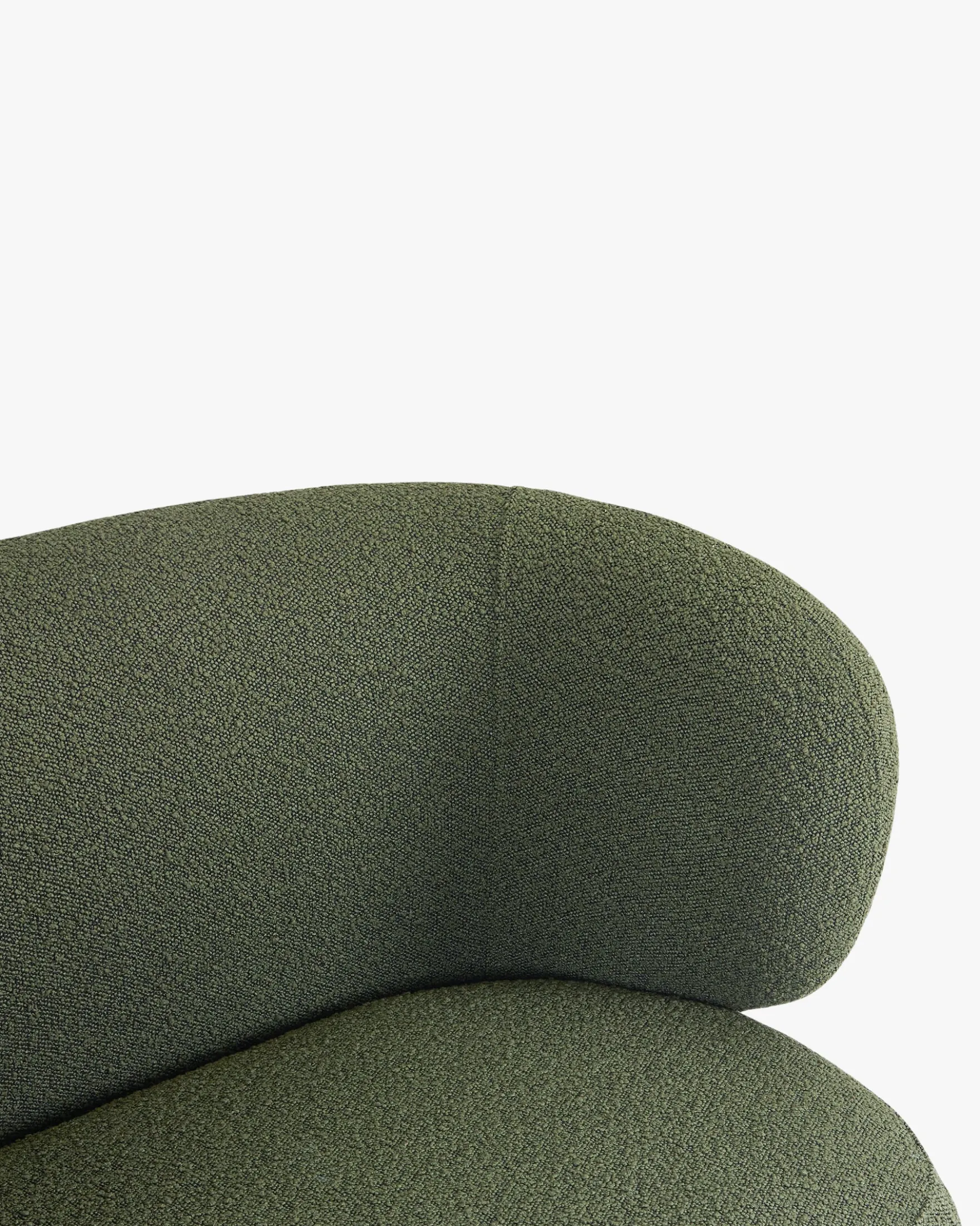 Fauteuil, Vert kaki bouclé, 90x70 Giulia