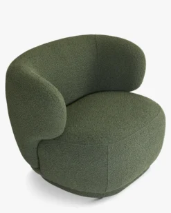 Fauteuil, Vert kaki bouclé, 90x70 Giulia