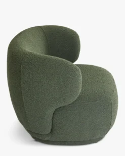 Fauteuil, Vert kaki bouclé, 90x70 Giulia
