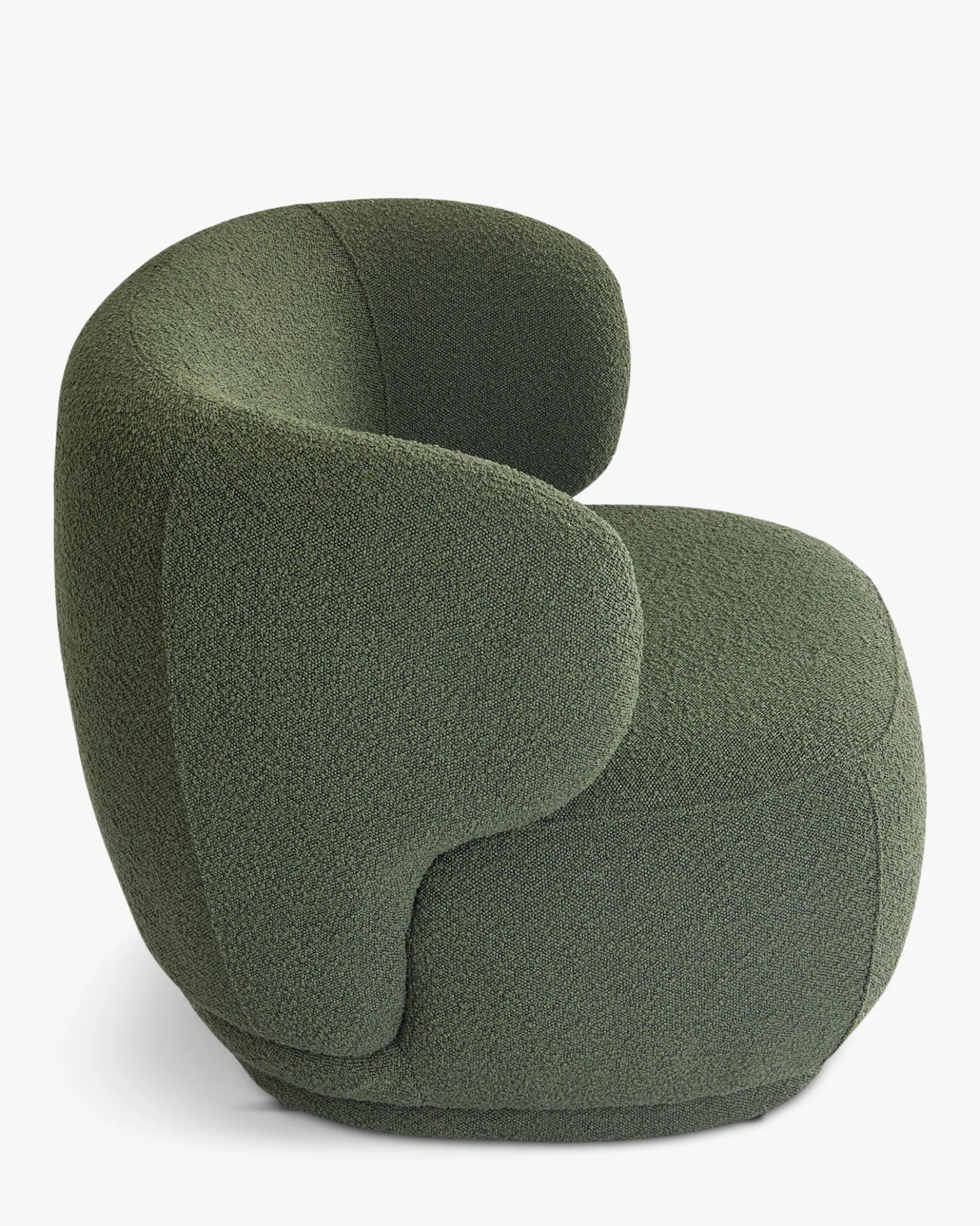Fauteuil, Vert kaki bouclé, 90x70 Giulia