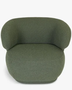 Fauteuil, Vert kaki bouclé, 90x70 Giulia