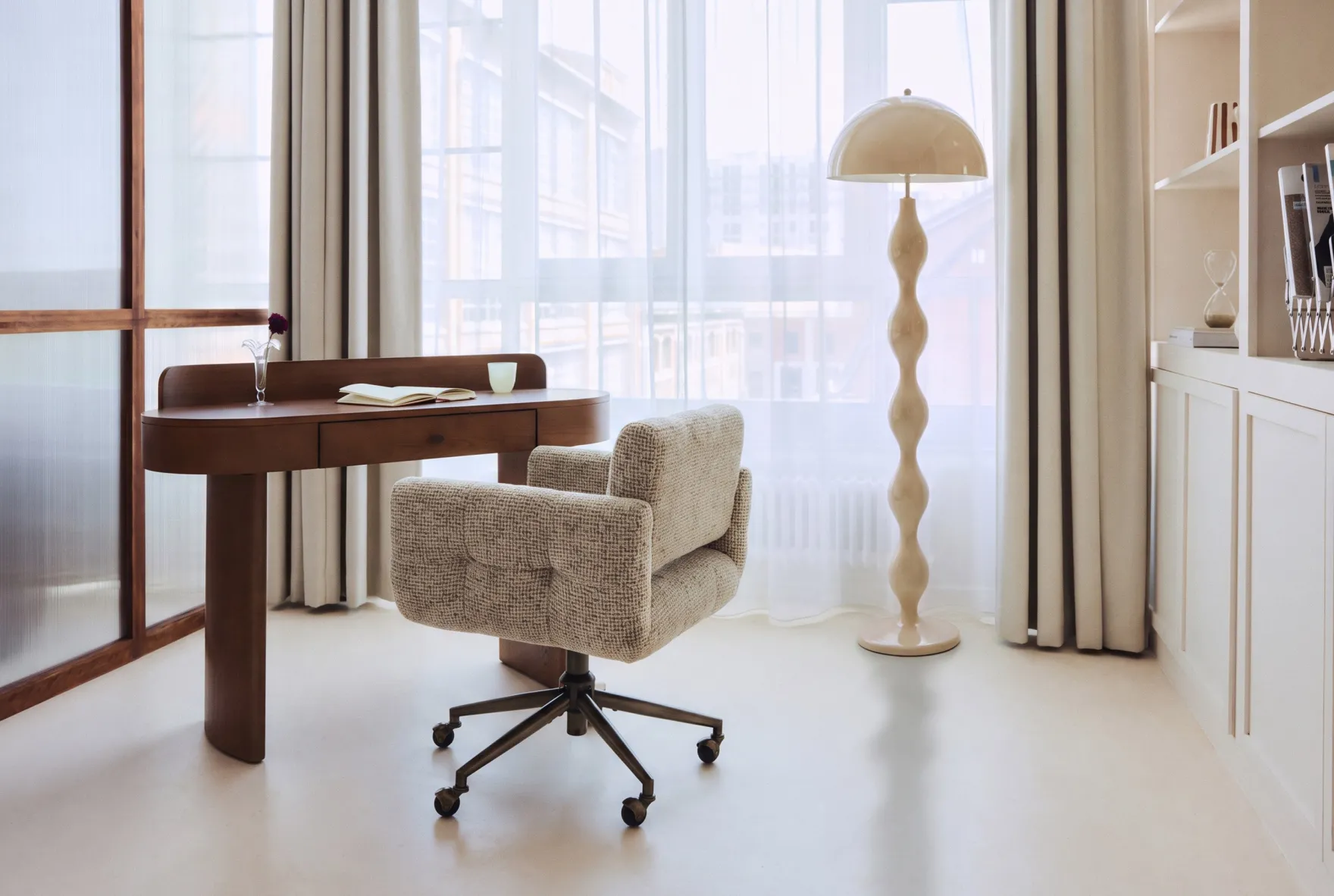 Lampadaire, Beige satiné, H152 Powers