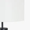 Lampadaire, Bois noir & Lin blanc, H158,5 Tinga