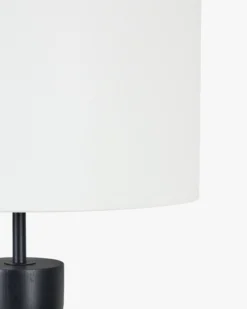 Lampadaire, Bois noir & Lin blanc, H158,5 Tinga