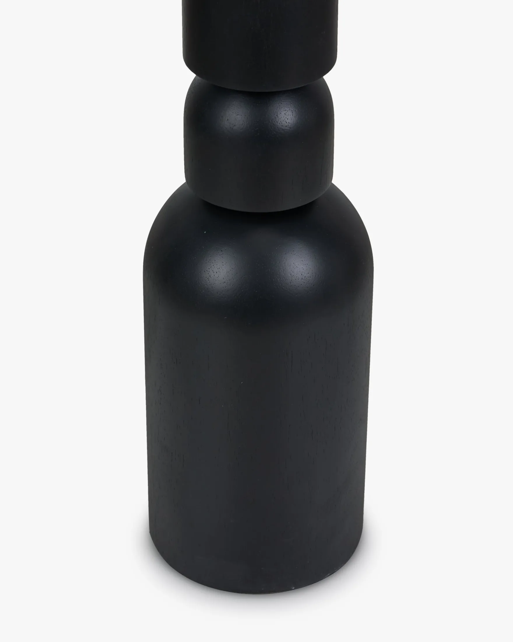 Lampadaire, Bois noir & Lin blanc, H158,5 Tinga