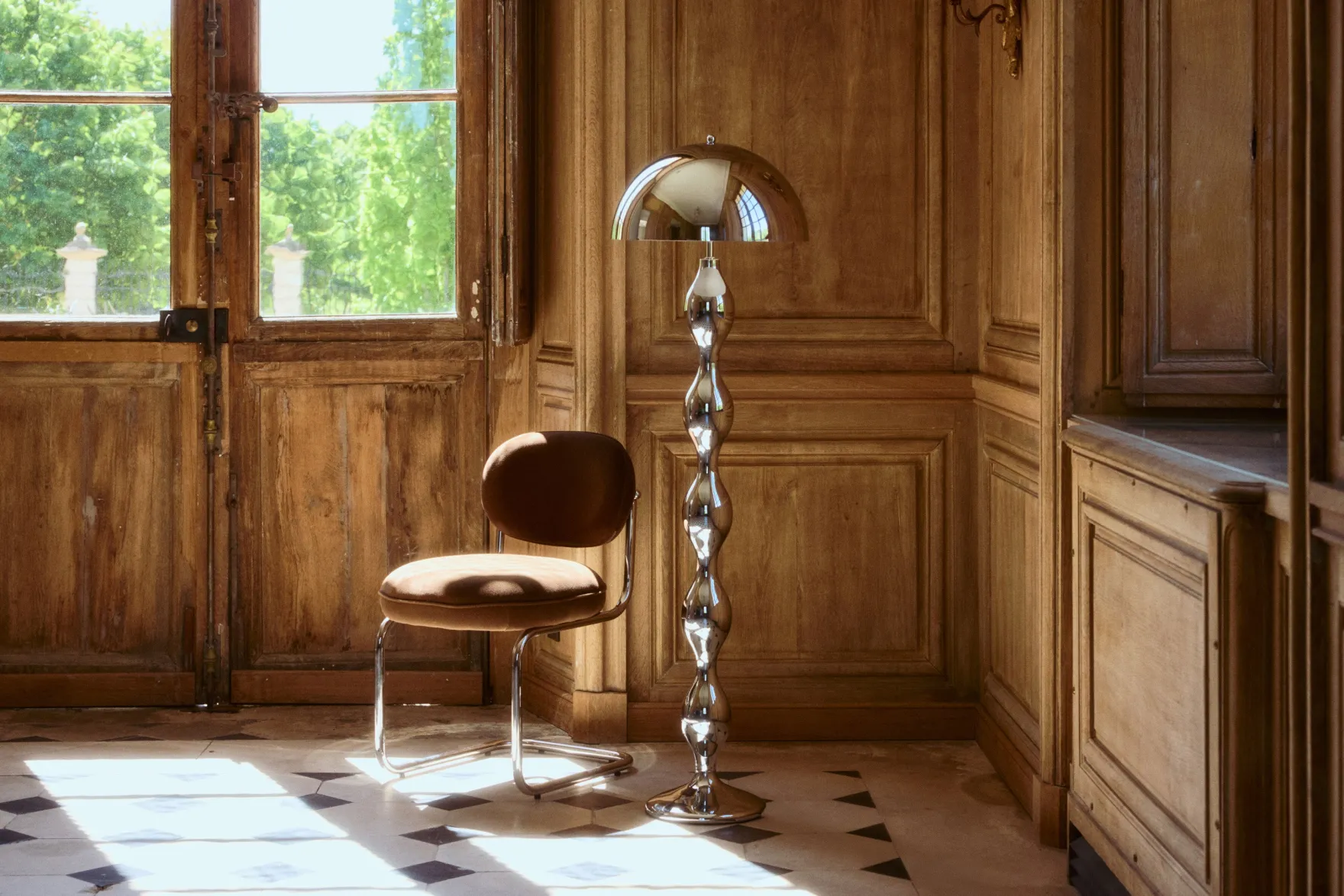 Lampadaire, Chromé, finition miroir, H152 Powers