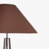 Lampadaire, Fer chromé effet brossé & Tissu marron, H151.5 Khone