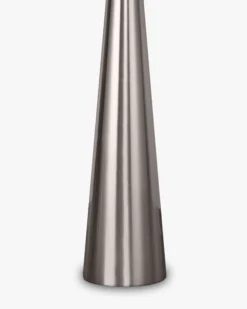 Lampadaire, Fer chromé effet brossé & Tissu marron, H151.5 Khone