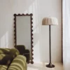 Lampadaire, Laiton antique & Lin, H162,5 Brighton