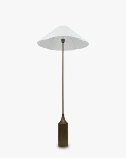 Lampadaire, Laiton antique & Lin, H160 Kensington