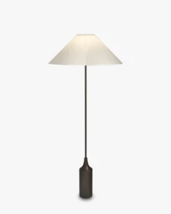 Lampadaire, Laiton antique & Lin, H160 Kensington