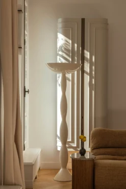 Lampadaire, Métal blanc, H163 Ardenia