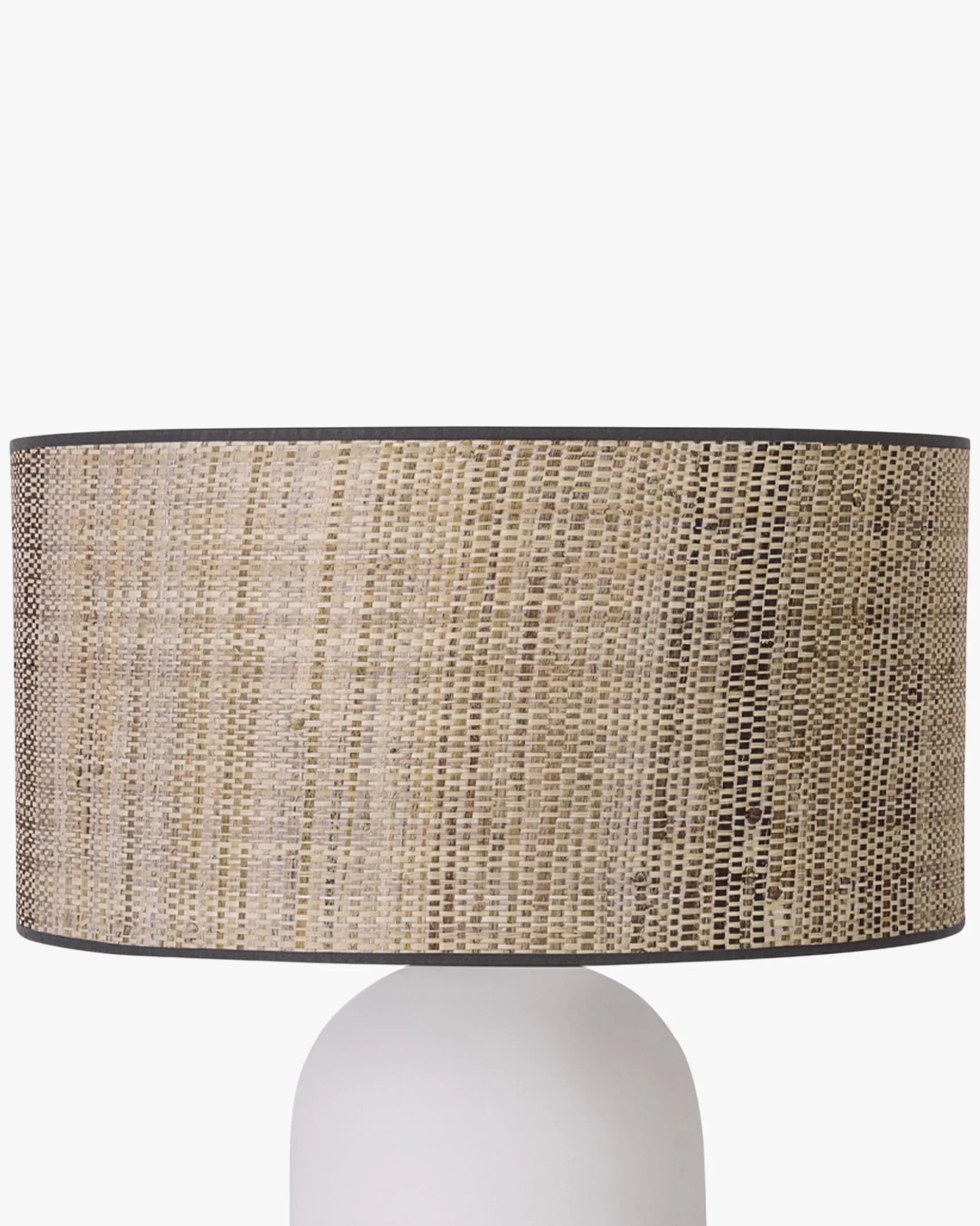 Lampe de table, Abat-jour fibre naturelle & céramique blanche, H72 Agape